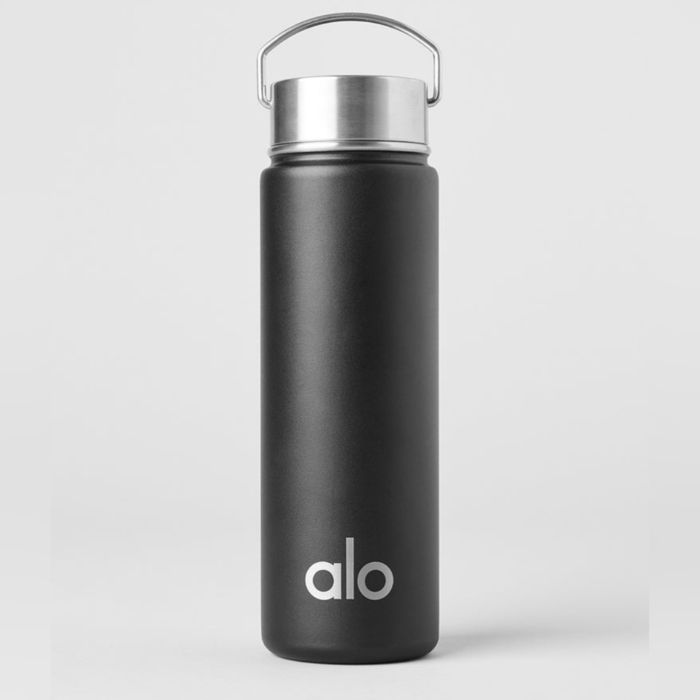 NWT Alo Black Stainless Steel Water Bottle